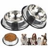 Stainless Steel Metal Feeder Bowl Anti Tip Drinking Water Bowl Pet Cat Dog Bowl  Pet Accessories