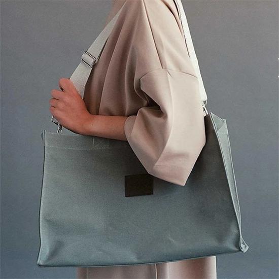 

Большая холщовая сумка с эффектом стирки, цвет хаки