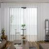 Solid Color Sheer Voile Curtain Window Sheer Semi Transparent Voile Rod Pocket Durable Elegant Clear Wedding   Living Room