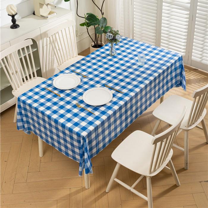 Nordic Checkered Waterproof PEVA Tablecloth - Oil-Proof, Wash-Free, Modern Picnic & Party Mat