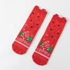Cute Elk Cartoon Socks with 3D Ears – Red, Cotton for Autumn & Winter, Japanese Style, Perfect for Christmas