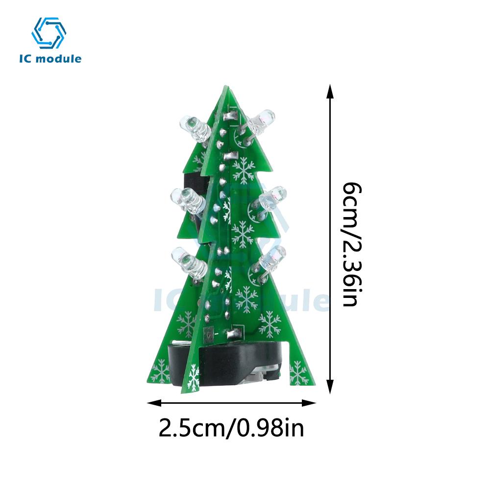 DIY Flashing LED Christmas Tree Kit Soldering Practice Electronic Science Assemble Kit with PCB & LED Lights