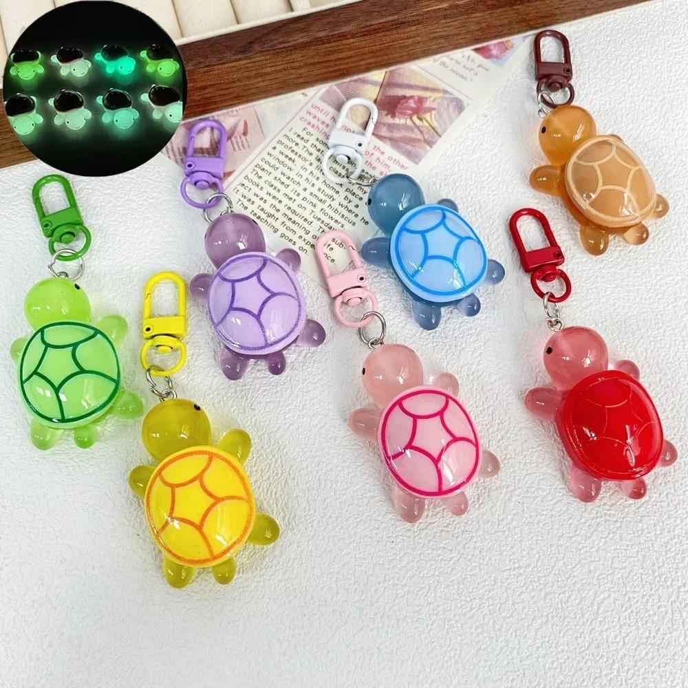 Luminous Turtle Keychain Glow In The Dark Bag Pendant Cute Tortoise Key Chain  Women Bag Decor