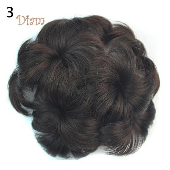 

Fetong волнистые вьющиеся синтетические волосы булочка шиньон клип парик резинка для волос для наращивания волос One Size темно-коричневого