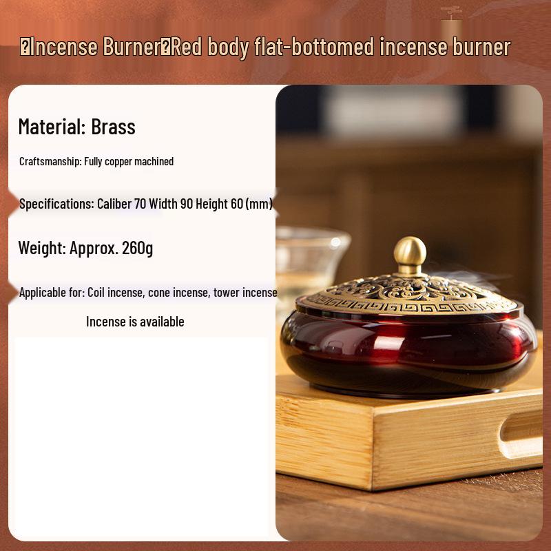 Copper & Brass Lotus Incense Burner - Indoor Coil & Stick Holder