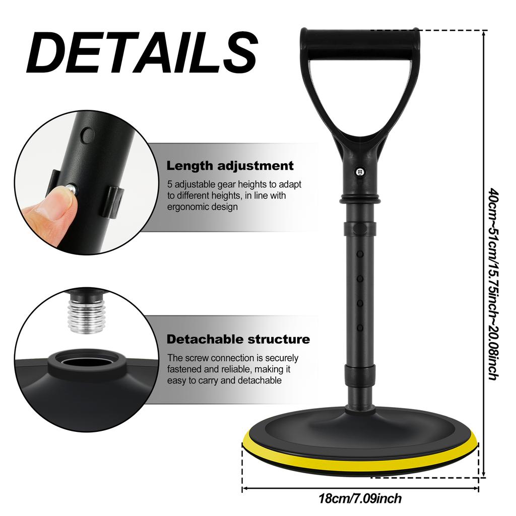 Mobility Tool Adjustable Standing Aid Device to Help Get Up from Floor Lift Assists for Elderly 5 Height Levels with 7Inch Base