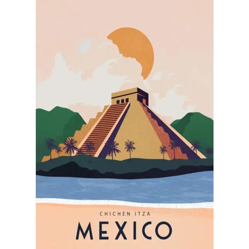 Vintage Travel Posters Canvas Print Miami Beach Illustrated Wall Art for Living Room Decor Europosters Collection Home Decor