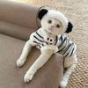 Cute Warm Winter Pet Sweater Thickened Fleece Cat Striped Vest Comfortable Windproof Pet Cotton Jacket for Cats and Dogs