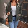 Women S Waffle Knit Hooded Zip Up Long Sleeve Casual Jacket