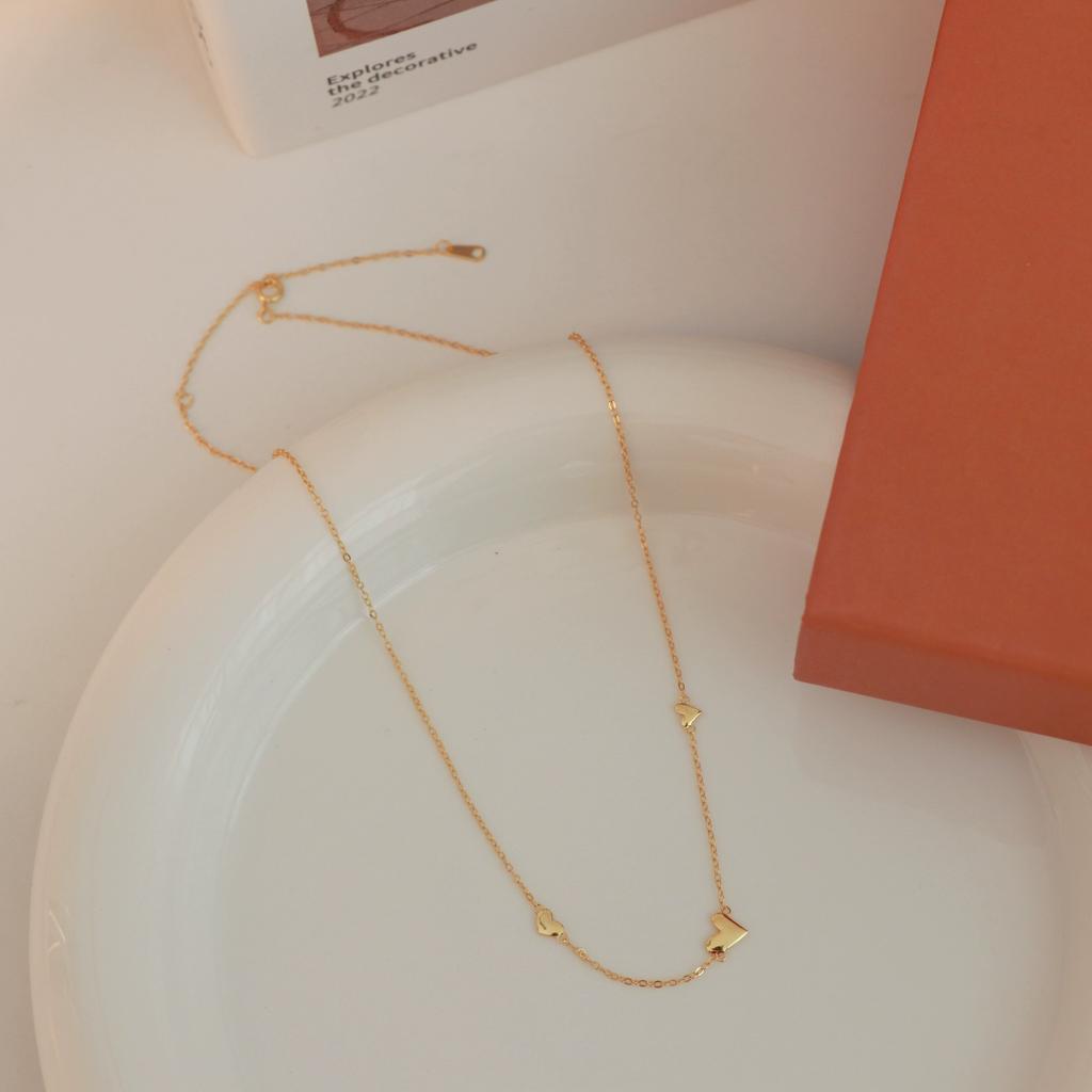 S925 Loving Heart In Sterling Silver Exquisite Necklace Women's Meticulous All-Match Clavicle Chain