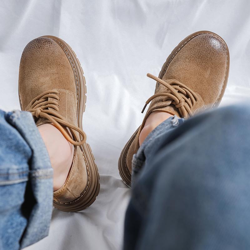Fashion Outdoor Quality Men's Classic Retro Style Casual Shoes Suede Oxford Wedding Leather Dress Office Forma Men Flats Versatile Shoes