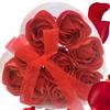 Decorative Soap Roses, 9 Pieces, Red, In a Box with a Bow - a Romantic Gift