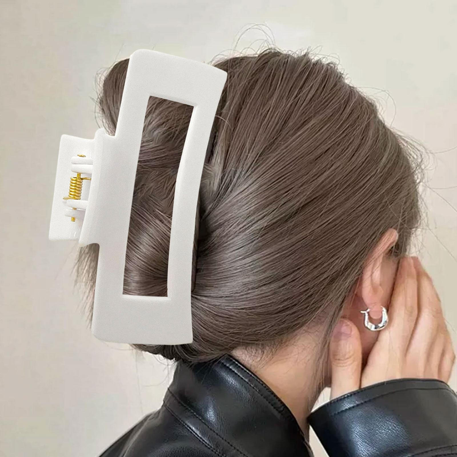 

Large Hair Claw Clip Fashion Silicone Hairclip for All Types Headdress білий