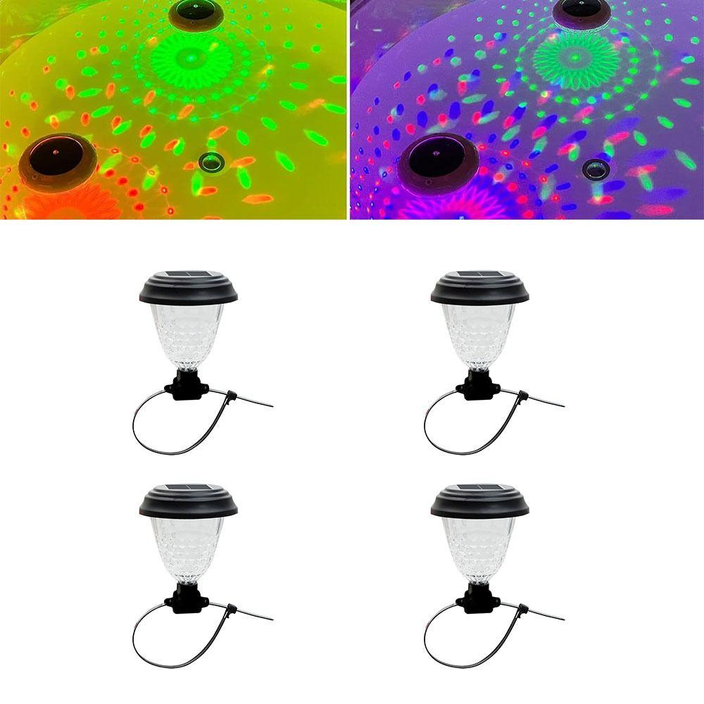 4pcs Atmosphere Pool  Fence  Lights Colorful light Solar Railing Lights  Courtyard