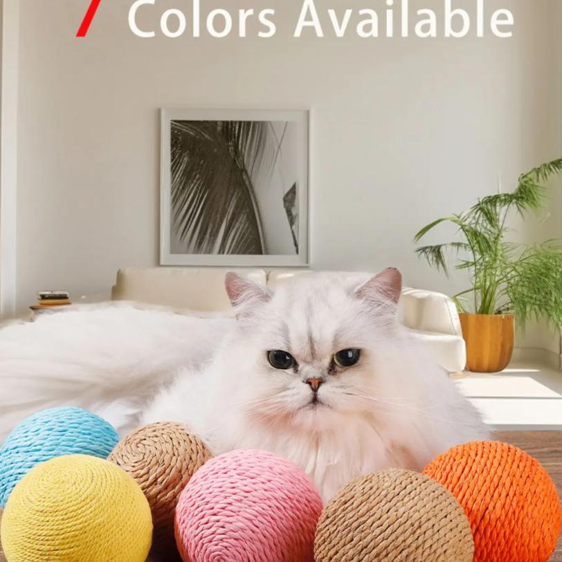 10CM Interactive Sisal Cat Scratching Ball Toy For Kitten Teeth Cleaning Anti Bite Cat Ball Sounding Toy Pet Supplies