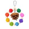 Parrot Toy Natural Pinecone Woven Ball For Chewing And Teething Training Entertainment Climbing Suitable For Lovebird Budgie