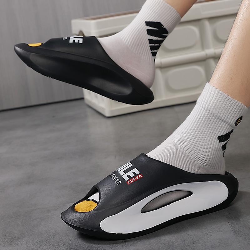 Men's 2025 Non-Slip Sports Slippers - Breathable EVA Arch Support Sandals for Gym/Bathroom, Couples Summer Outdoor Flip Flops with Quick-Dry Design