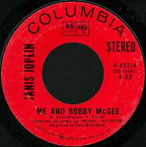 

7inch Record JANIS JOPLIN - Me And Bobby McGee / Half Moon 445314 Columbia 1971 US Rock Used