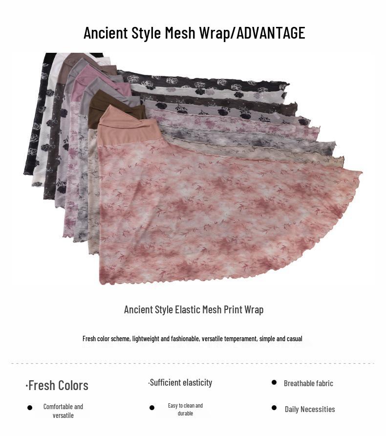 Vintage Mesh Ruched Snood: Elastic Headscarf & Wrap