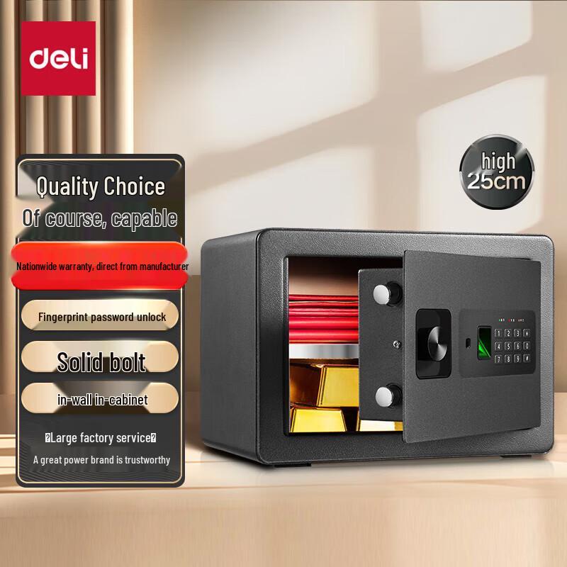 Deli H250 Fingerprint & Password Home Office Safe