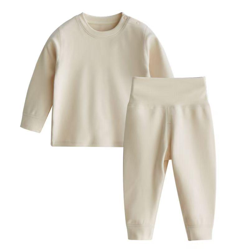 High-Waisted Baby Belly Protection Warm Underwear Set for Autumn & Winter