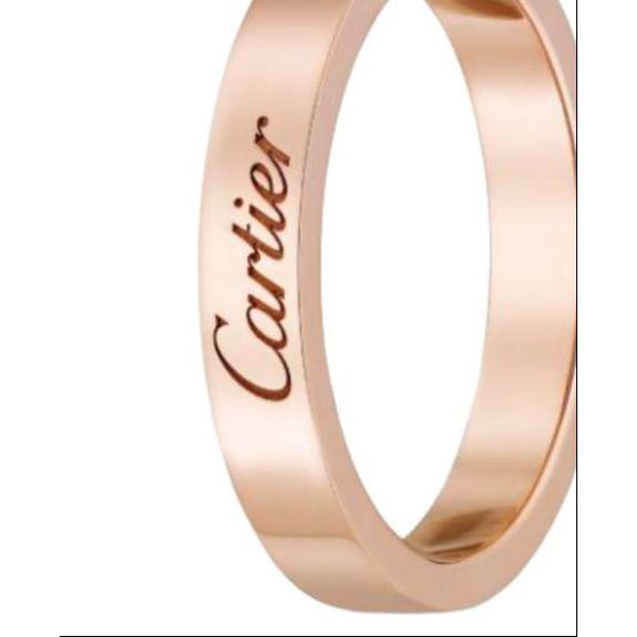Cartier C De Klassischer Buchstabe Hochzeit 18 Karat Goldring Unisex Ringe Roségold B4087200