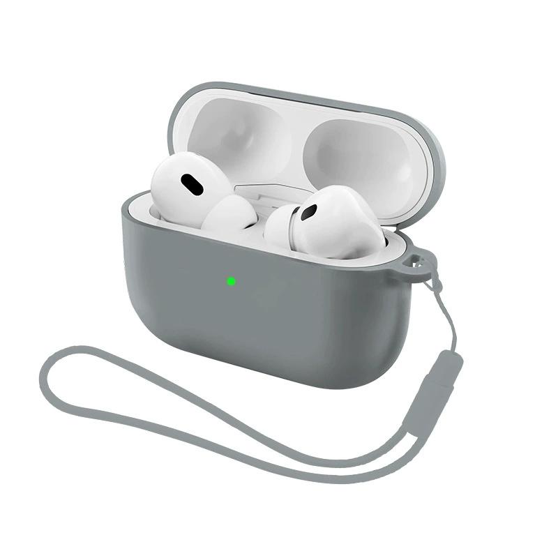 

Soft Silicone Earphone Case with Strap for Airpods Pro 3 2 2nd Generation Air Pods 4 3 2 1 3rd Pro3 Pro2 Gen Cover Accessories For Airpods 1 or 2 сірий колір