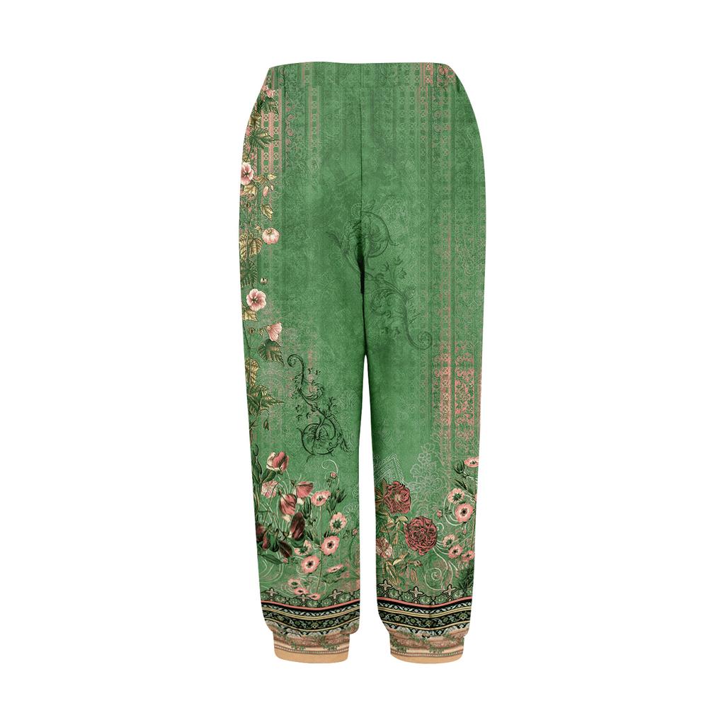 Women's Casual Fashion Home Christmas Print Plush Sweatpants