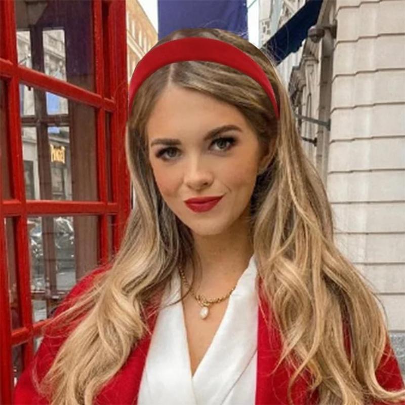 3Pcs Retro Red Women's Headband Velvet Headband Headband With Plaid, Pearl, Plush, Fabric, Knitted Mixed Design Wide Brim Sp