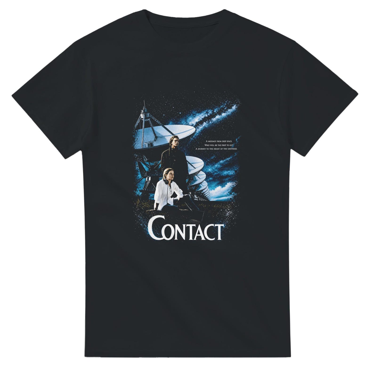 Contact Movie Halftone Heavyweight Unisex Crewneck T shirt | Gildan® 5000 XL