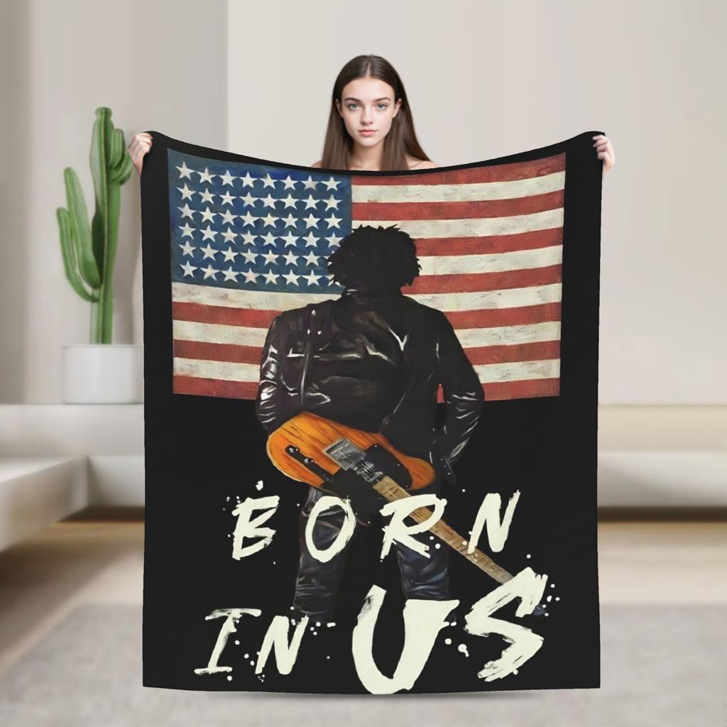 Bruceed Springsteened Concert Tour Blanket Quality Warm  Throw Blanket Winter Picnic Couch Chair Novelty Bedspread