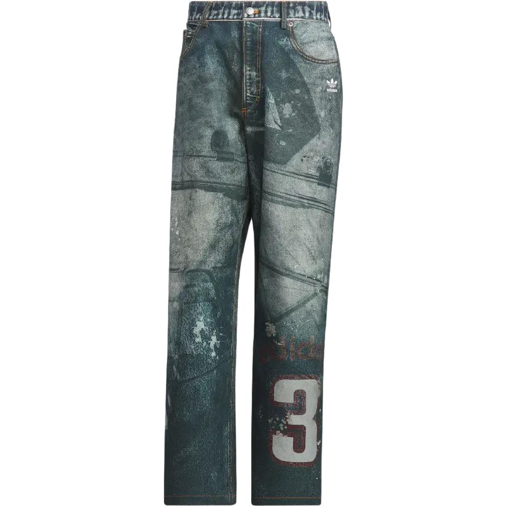 Adidas Originals FW25 TEAM PRINT DENIM TROUSERS Jeans Men s KC2691 M