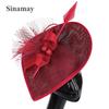 Popular European And American Hemp Yarn Headgear Bridal Hair Accessories Banquet Photo Gift Hat Feather Headgear