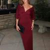 Summer new European and American women's clothing, elegant dress with temperament, daily simple waist dress