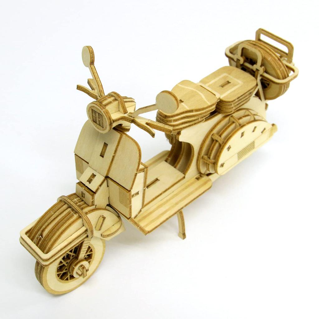 Scooter A Wooden 3D Puzzle DIY Craft Kit That Can Be Enjoyed by Elementary School Children To Adults An Educational Toy for Boys and Girls Also
