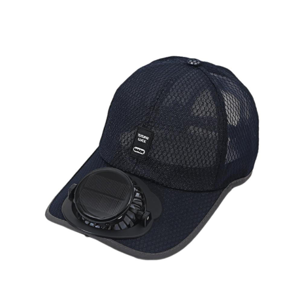 

Strong Wind Baseball Cap with Fan Sun Protection Breathable Mesh Sun Hat Hiking чёрный