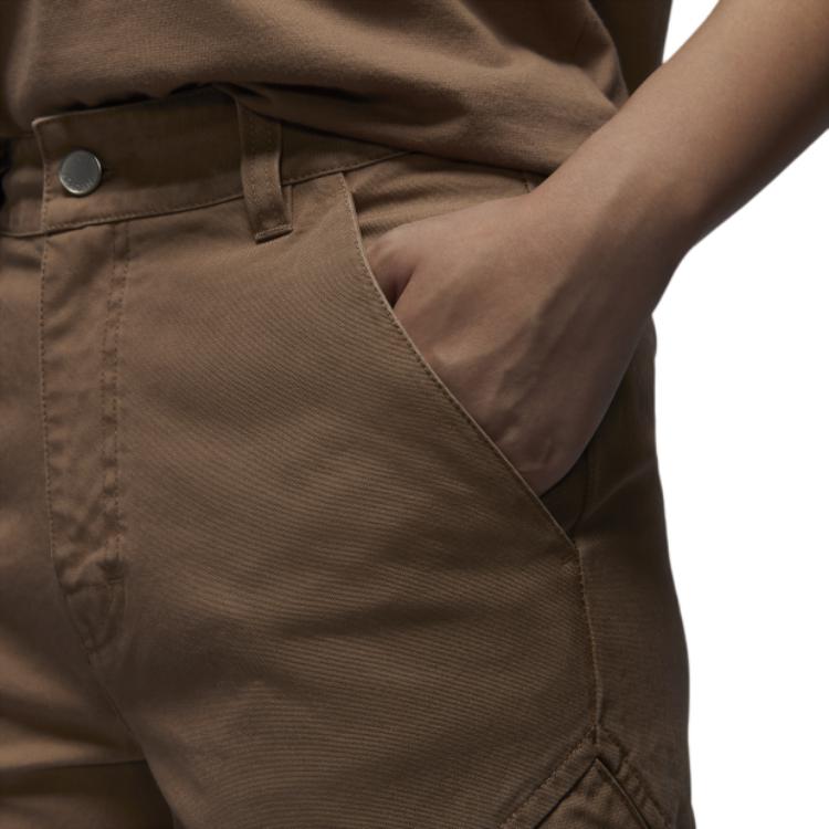 Jordan Chicago Logo Solid Color Zipper Straight Leg Comfortable Work Pants Women Pants Dark-Brown FV7099223