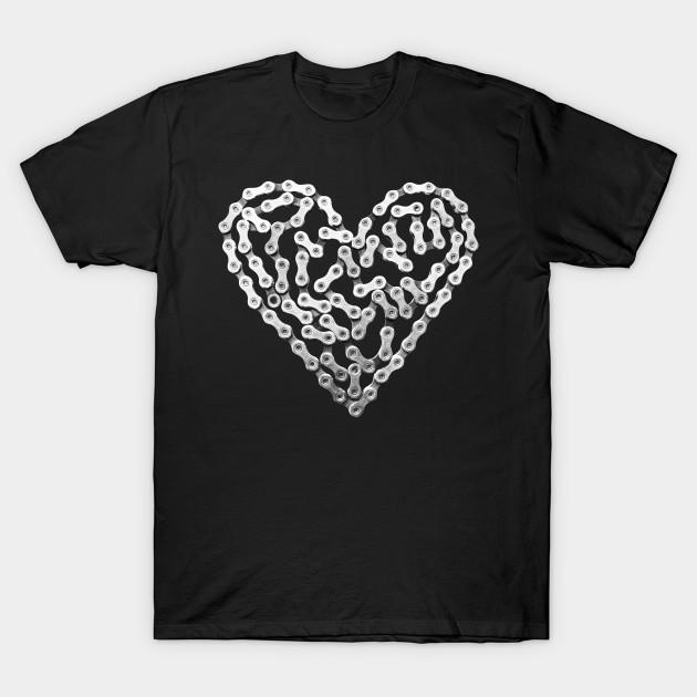 

Men Black Print T-shirt Bike Chain Heart No-Cut Transfer Paper Print Cotton Tshirt - Men s Summer Cotton Graphic Tee 5XL різнокольоровий