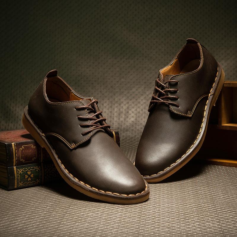 Classic Men Shoes Brand Men Genuine Leather Shoes Lace Up Suit Shoe Men's Office Business Shoe Commuting Leisure Shoes Men