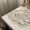 European Style Rose Embroidered Placemat Tablecloth Lace Round Wedding Party Vintage French Desktop Pastoral Decoration Supplies