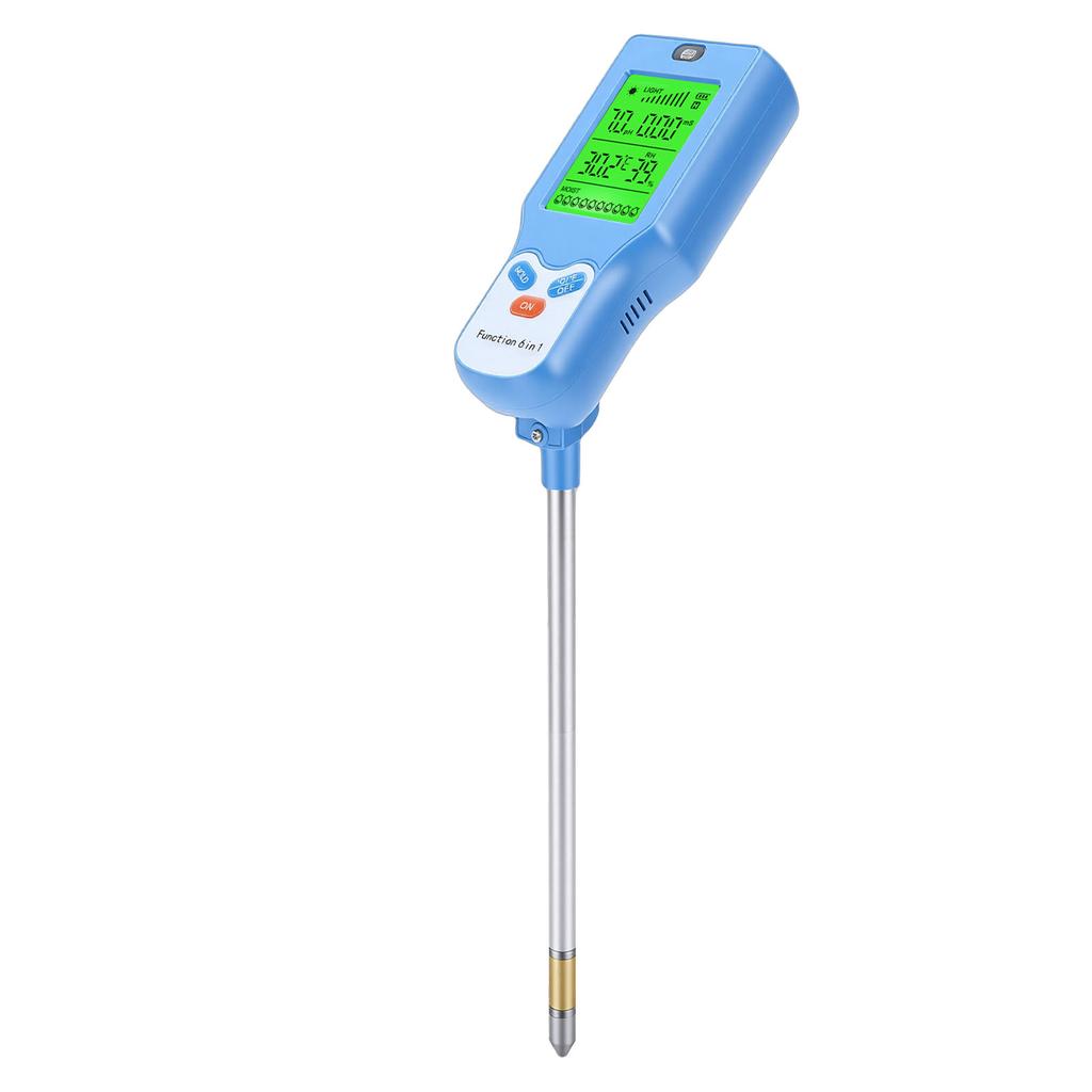 6 In 1 Soil Meter Tester PH Humidity Temperature Illuminance Environmental Humidity Soil Fertility Survey Instrument
