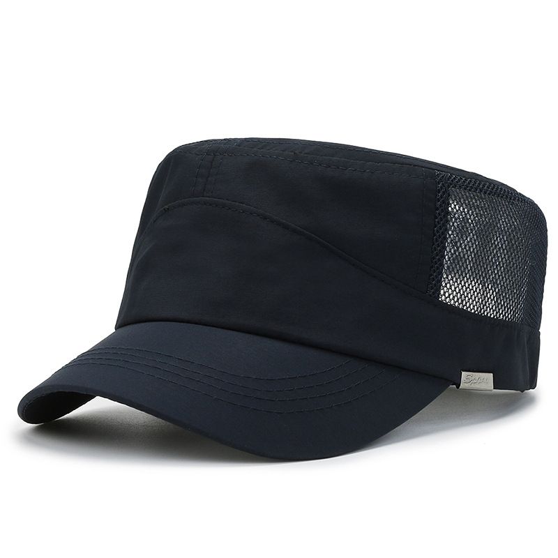 Flat Top Hat Men's Mesh Hat Outdoor Quick Drying Summer New Hat Men's Sun Spring and Autumn Cool Hat Duck Tongue Summer