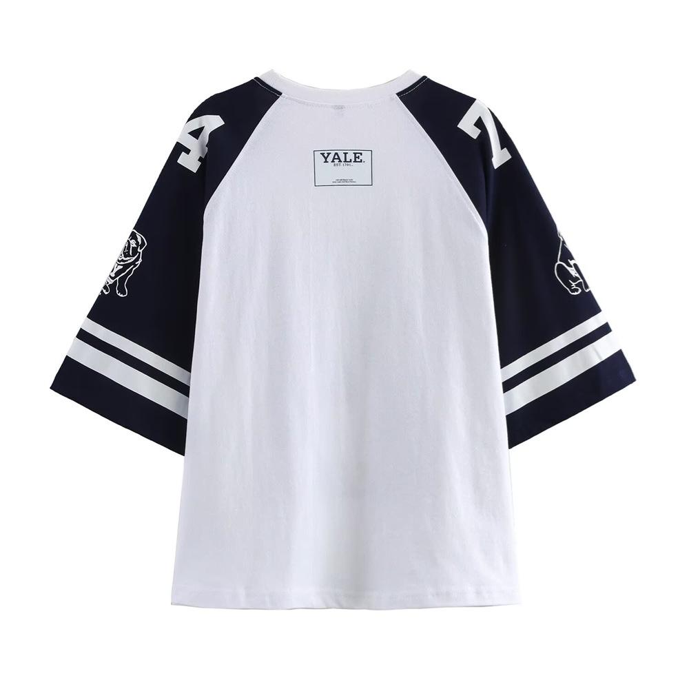 Spring 2025 Women's Casual Printed Cotton Short-Sleeve Round Neck T-Shirt