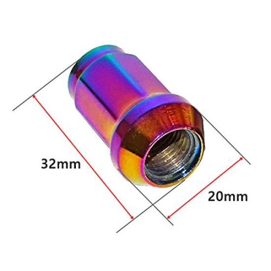 Wellvie Klasyczne Heptagonalne Stalowe Felgi Wyścigowe Kompatybilne z Toyota i Blokada Niestandardowy Wygląd Zewnętrzny Samochód Akcesoria Samochodowe Nakrętki Antykradzieżowe, Nakrętki, Zestaw 24-elementowy,