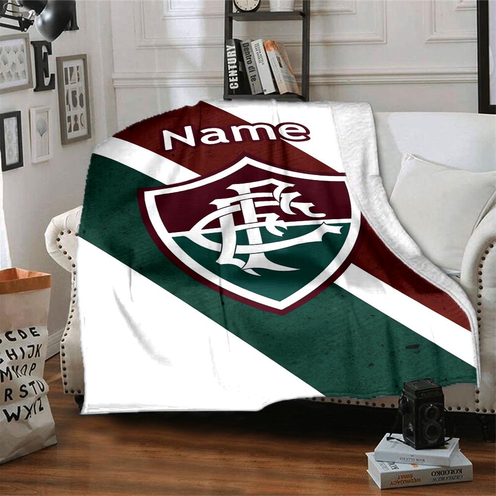 Custom Name Fluminense FC Theme Printed Blanket - Perfect for Couch, Bed, Travel & Outdoor Use | Machine Washable, Cozy & Durable.