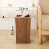 Narrow Space Wooden Trash Can, Right Angle Japanese Style Waste Bin, Slim Storage Basket for Living Room Kitchen