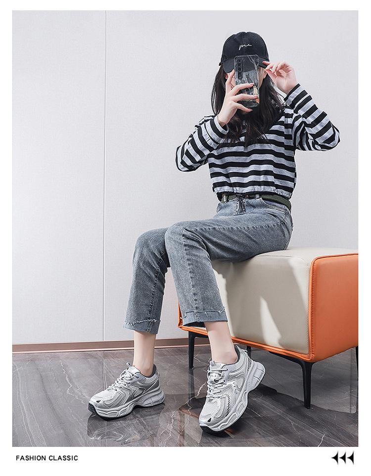 Women's Korean-Style Height-Increasing Sports Sneakers - Thick Sole, Breathable Casual Running Shoes for Spring/Autumn (X23)
