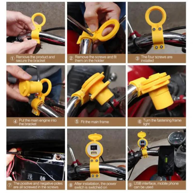 Waterproof Motorcycle Handlebar USB Charger 12V 5V-1.5A Moto Adapter Power Supply Socket For Phone Mobile Motorbike Accessories