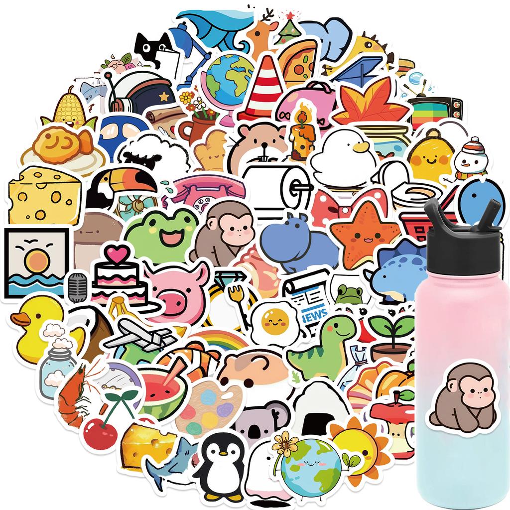 100 Cartoon Mini Stuff Graffiti Stickers Decorate Guitar Notebook Suitcase DIY Waterproof Stickers