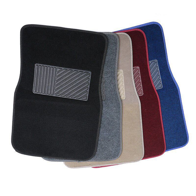 Carefully Selected Car Carpet Mats, Pvc Mats, Universal Four-Piece Set of Car Mats, Waterproof, Dirt-Resistant, Non-Slip Four Piece Set Black